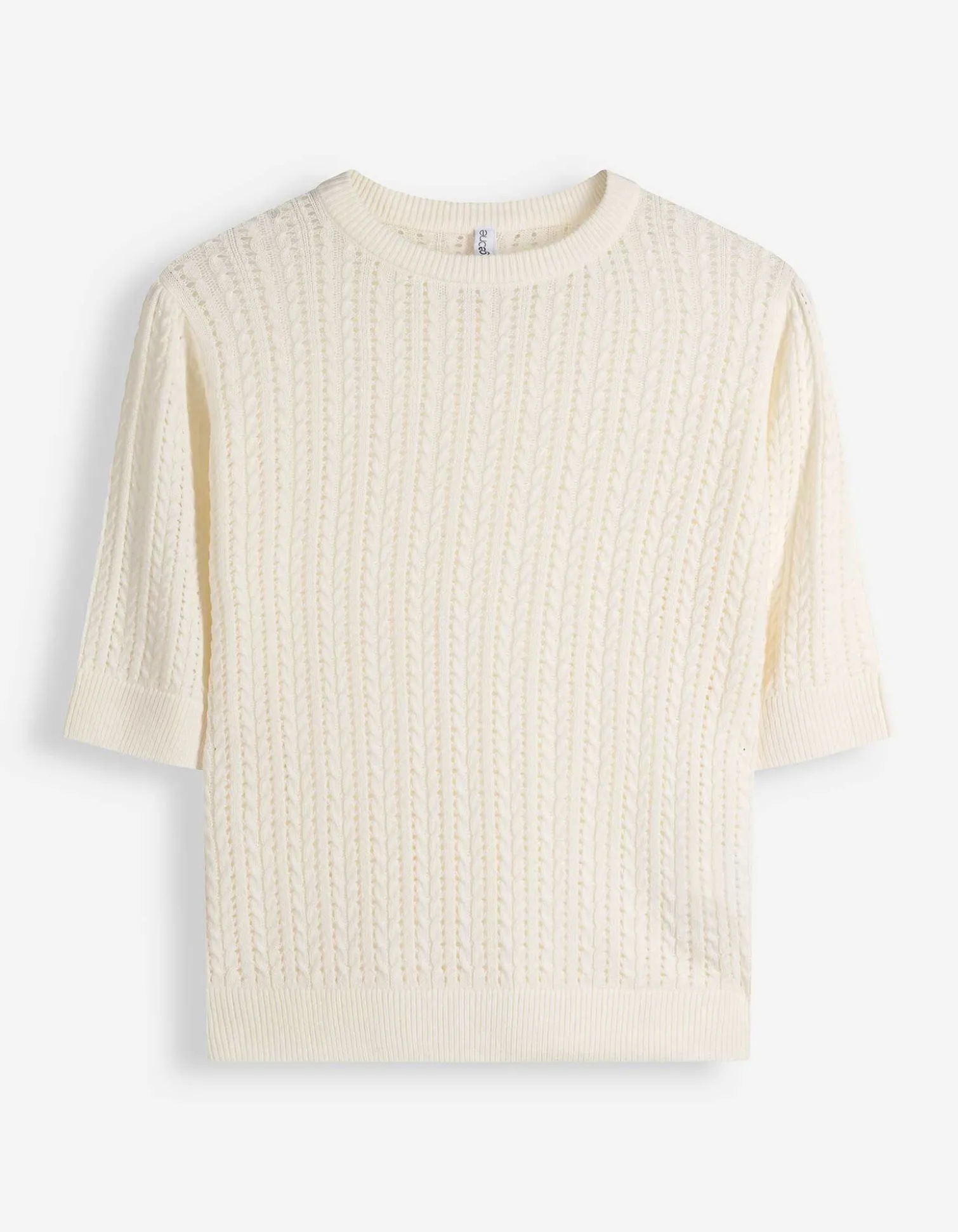 Pullover - Lochstrick - weiß