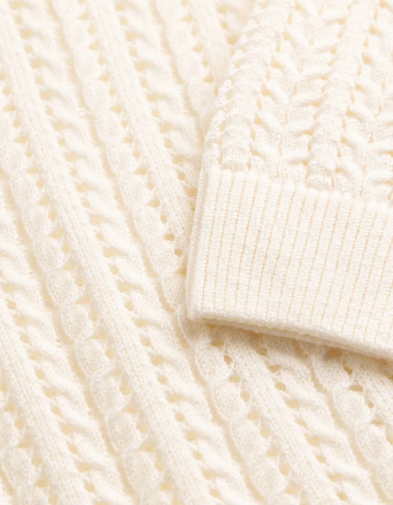 Pullover - Lochstrick - weiß