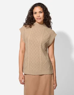 Pullover - Ärmellos - beige