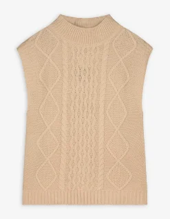 Pullover - Ärmellos - beige