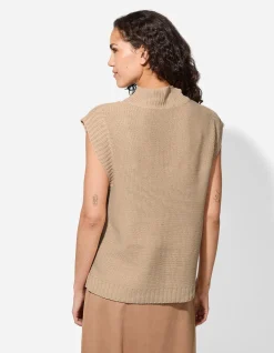 Pullover - Ärmellos - beige