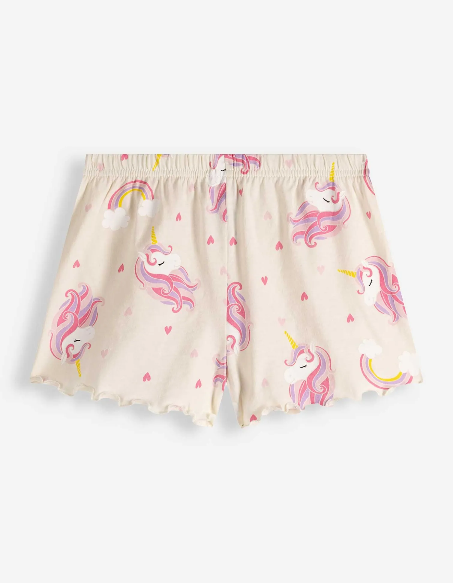 Pyjama Set aus Shirt und Shorts - Allover-Muster - weiß