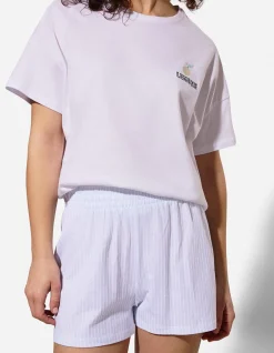 Pyjama Set aus Shirt und Shorts - Mustermix - weiß