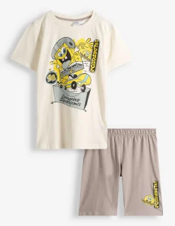 Pyjama Set aus Shirt und Shorts - SpongeBob - bronzefarben