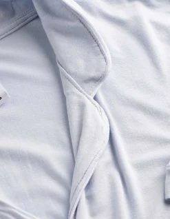 Pyjama Set aus Shirt und Shorts - einfarbig - hellblau