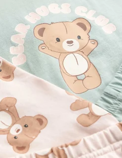 Pyjama Set aus Shirt und Shorts - 2er-Pack - bronzefarben