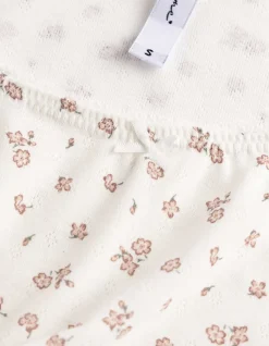 Pyjama Set aus Shirt und Shorts - Allover-Muster - weiß