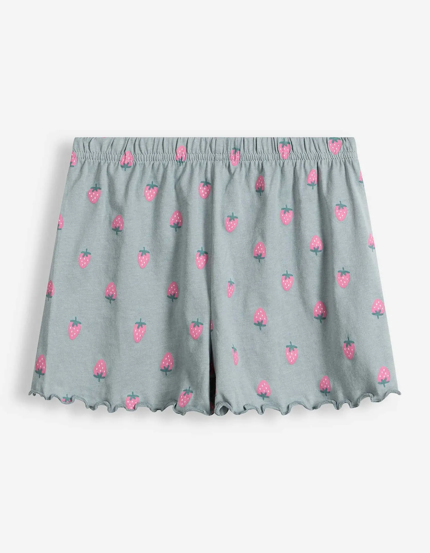 Pyjama Set aus Shirt und Shorts - Allover-Muster - hellblau