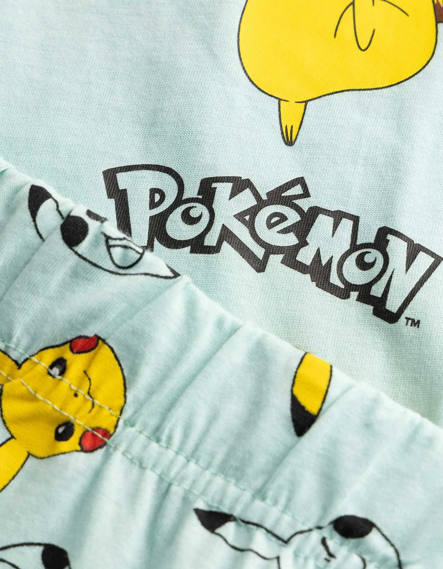 Pyjama Set aus Shirt und Shorts - Pokémon - türkis