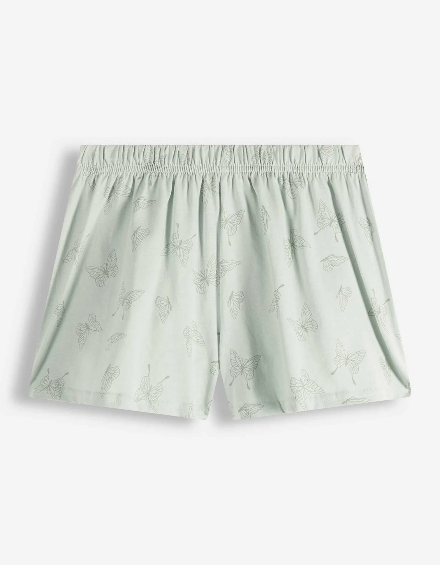 Pyjama Set aus Shirt und Shorts - Allover-Muster - hellgrün