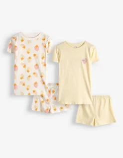 Pyjama Set aus Shirt und Shorts - 2er-Pack - bronzefarben