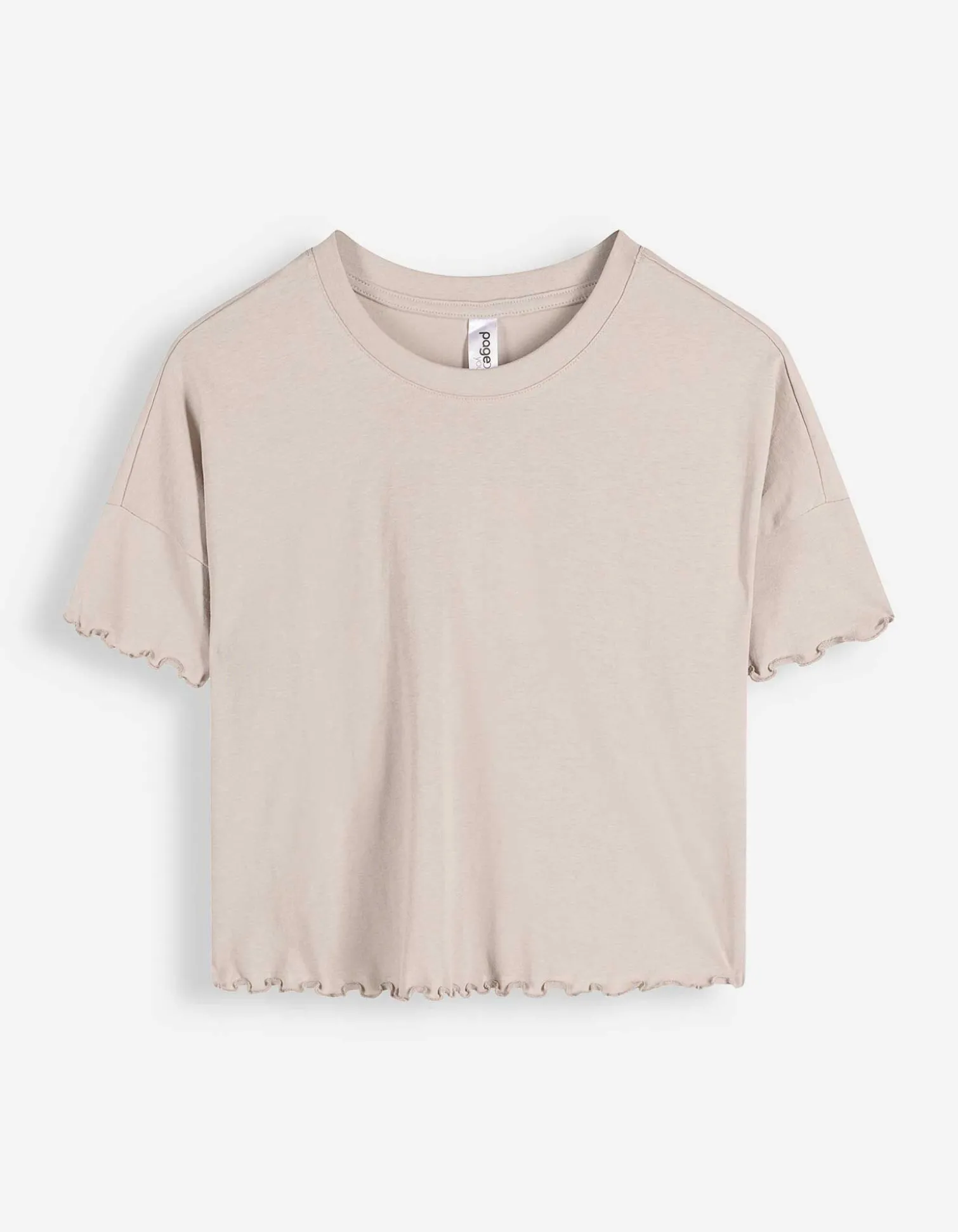Pyjama Set aus Shirt und Shorts - einfarbig - beige