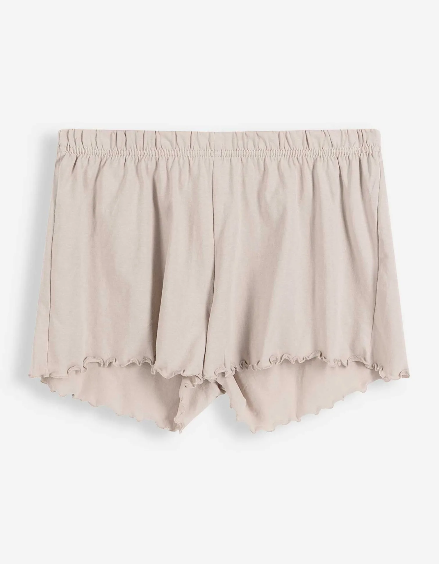 Pyjama Set aus Shirt und Shorts - einfarbig - beige
