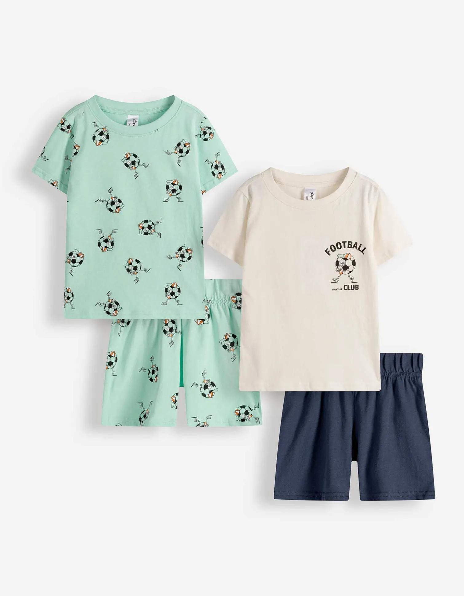 Pyjama Set aus Shirt und Shorts - 2er-Pack - bronzefarben