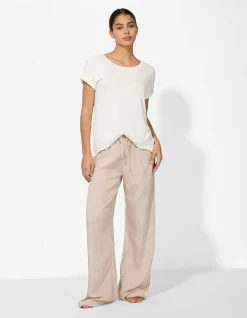 Pyjamahose - einfarbig - beige