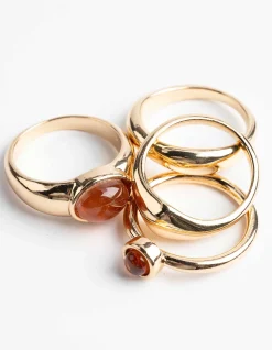 Ring - 4er-Pack - goldfarben