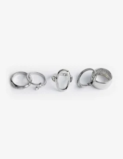 Ring - 5er-Pack - silberfarben