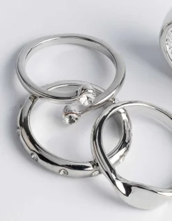 Ring - 5er-Pack - silberfarben