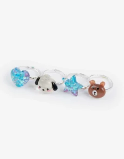Ring - 4er-Pack - silberfarben