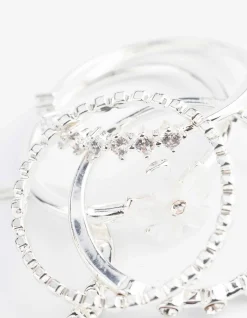 Ring - 5er-Pack - silberfarben