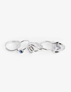 Ring - 5er-Pack - silberfarben