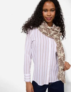Schal - gemustert - braun