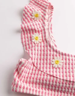 Set aus Bikinitop und Bikinislip - Volants - pink