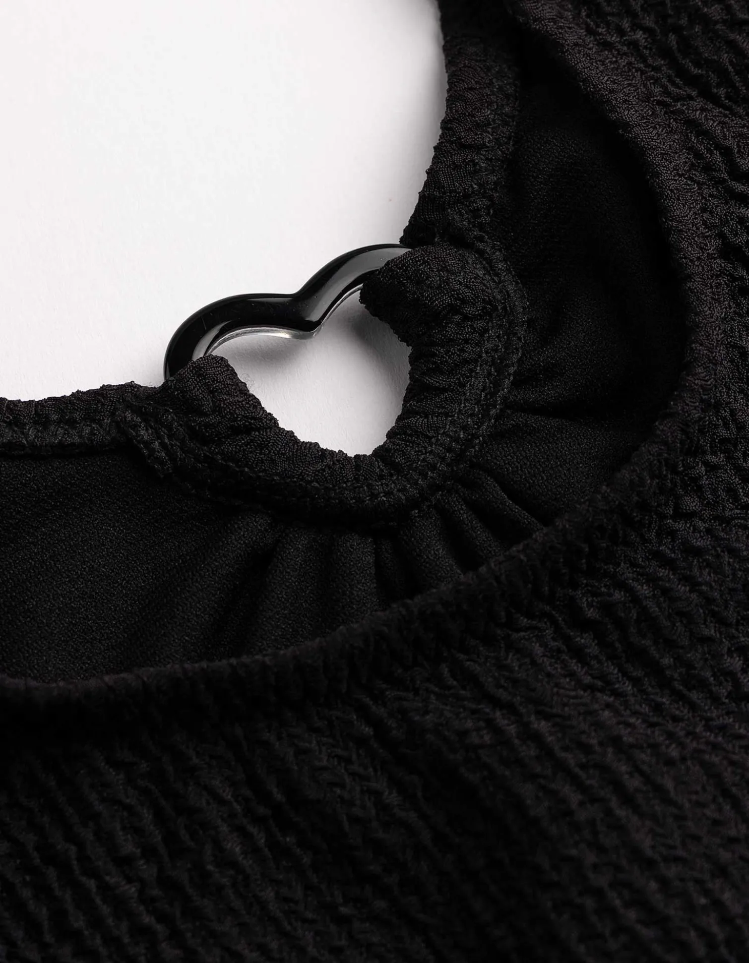 Set aus Bikinitop und Bikinislip - Rippenstruktur - schwarz