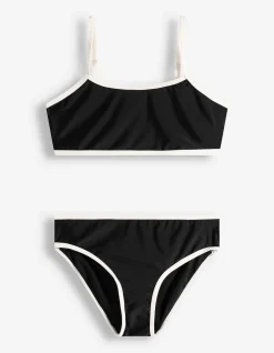 Set aus Bikinitop und Bikinislip - Elastischer Bund - schwarz