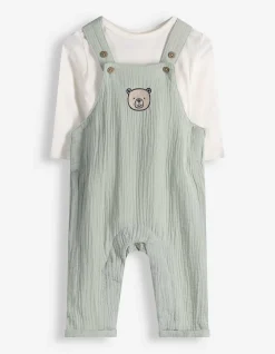 Set aus Body und Hose - Musselin - türkis