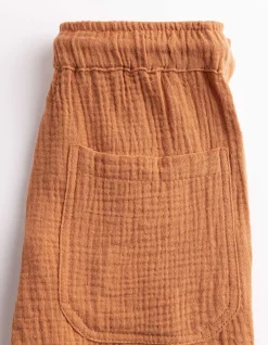 Set aus Hemd und Shorts - Musselin - hellbraun