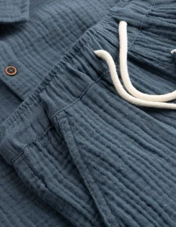 Set aus Hemd und Shorts - Musselin - dunkelblau