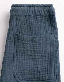 Set aus Hemd und Shorts - Musselin - dunkelblau