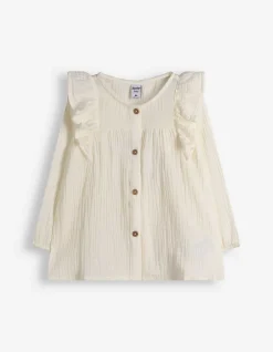 Set aus Kleid und Leggings - Musselin - weiß