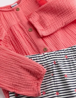 Set aus Kleid und Leggings - Musselin - pink