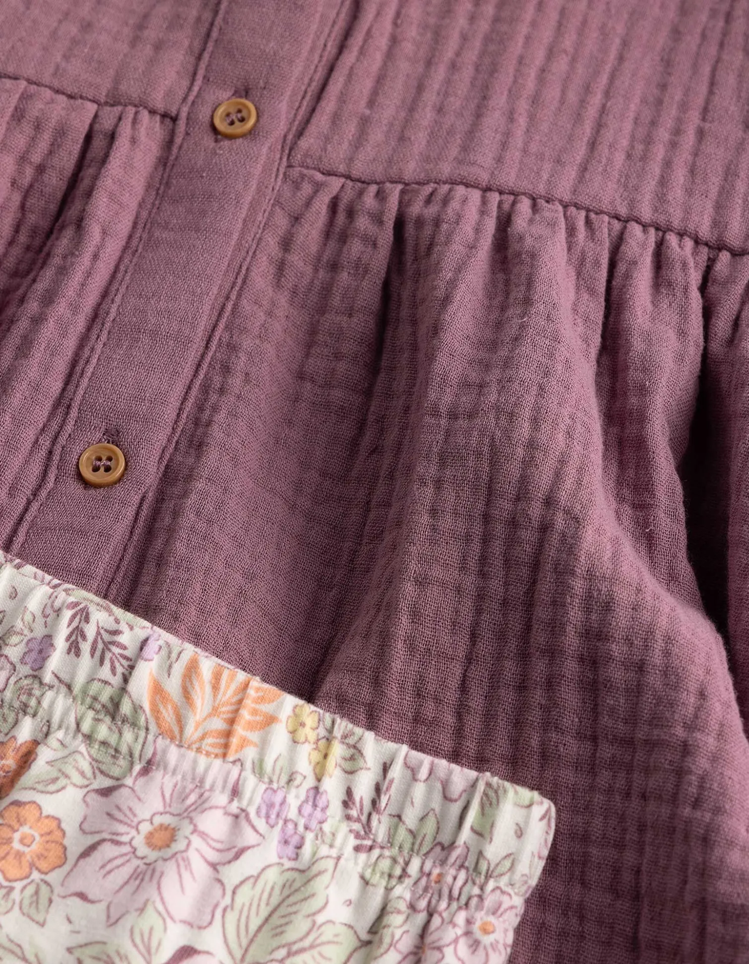 Set aus Kleid und Leggings - Musselin - dunkellila