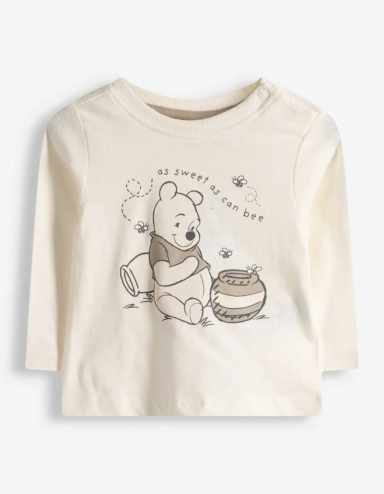 Set aus Langarmshirt, Leggings und Lätzchen - Winnie Puuh - beige
