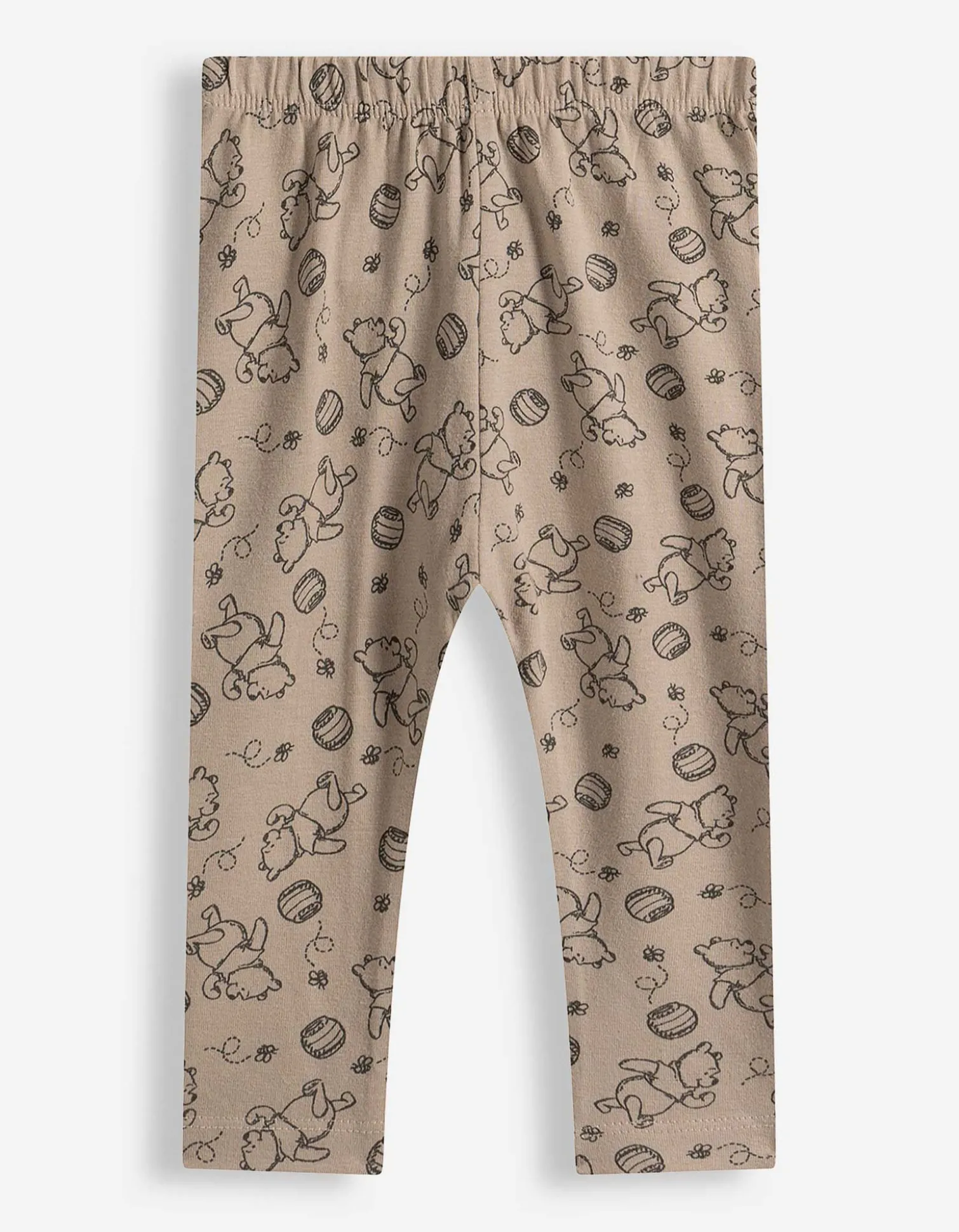 Set aus Langarmshirt, Leggings und Lätzchen - Winnie Puuh - beige
