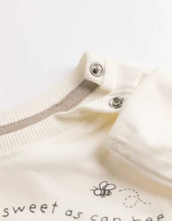 Set aus Langarmshirt, Leggings und Lätzchen - Winnie Puuh - beige