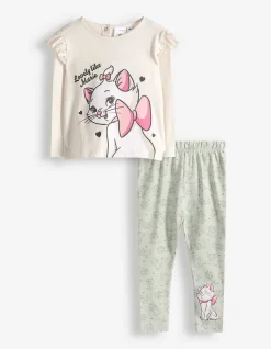 Set aus Langarmshirt und Leggings - Aristocats - weiß
