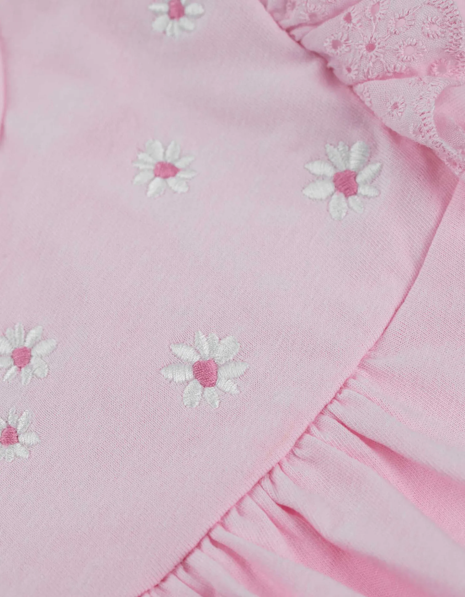 Set aus Langarmshirt und Leggings - Stickereien - rosa