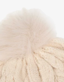 Set aus Mütze und Handschuhe - Zopfstrick - beige