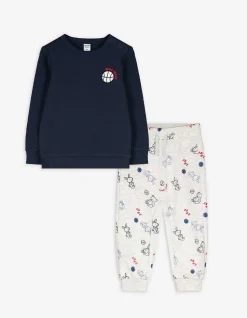 Set aus Shirt und Hose - Allover-Print - grau