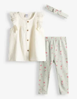 Set aus Shirt und Leggings - Musselin - weiß
