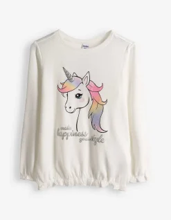 Set aus Shirt und Rock - Mehrfarbiges Design - weiß