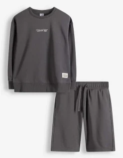 Set aus Sweatshirt und Hose - Sweat - dunkelgrau