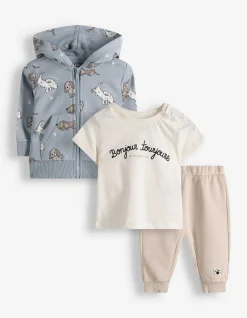 Set aus Top und Hose - Print - hellblau