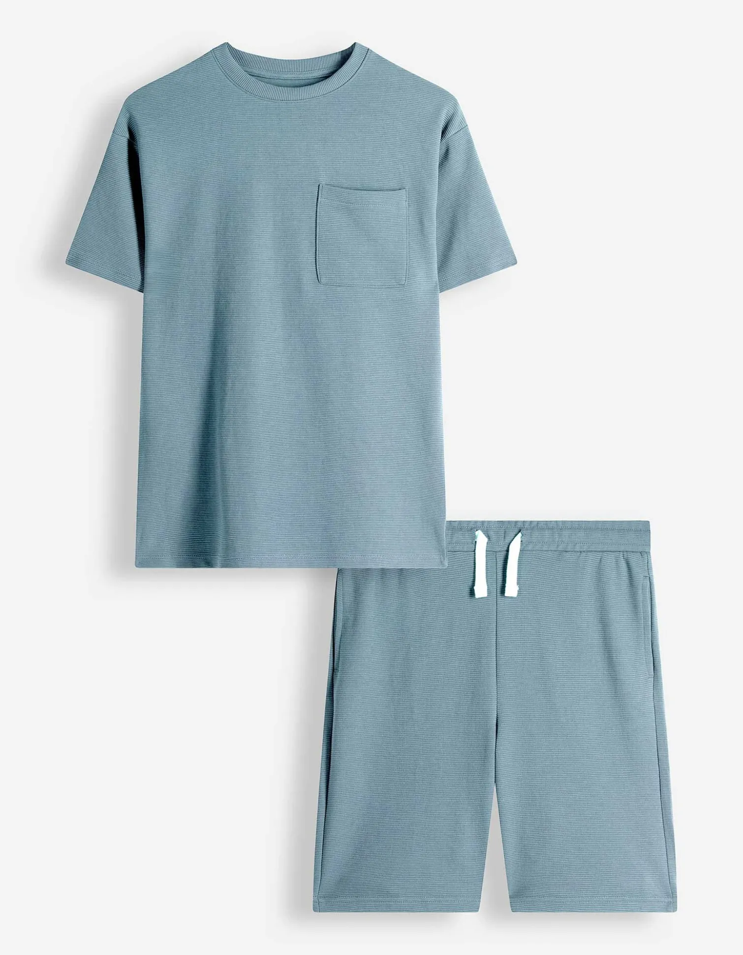 Set aus T-Shirt und Hose - Gerippt - blau