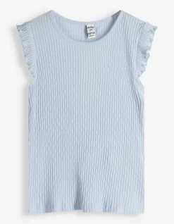 Shirt - Gerippt - hellblau