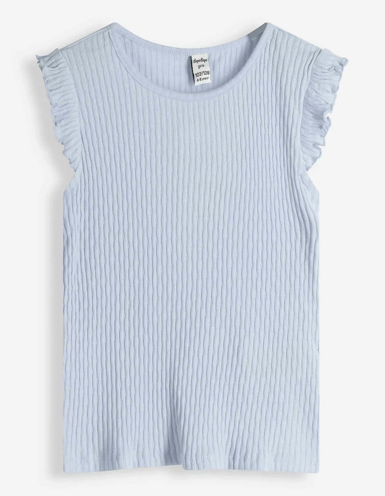 Shirt - Gerippt - hellblau